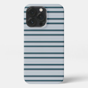Cute blue grey stripes iPhone 13 pro case