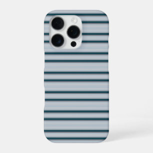 Cute blue grey stripes iPhone 16 pro case