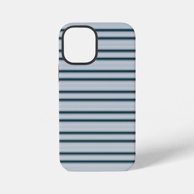 Cute blue grey stripes iPhone case (Back)