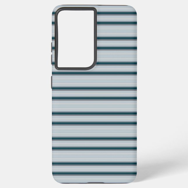 Cute blue grey stripes samsung galaxy s21+ case (Back)