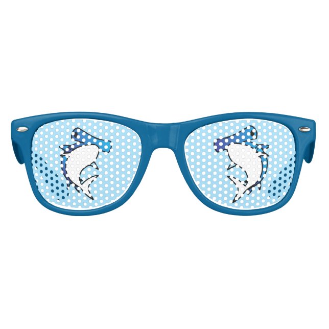 Cute Blue Hammer Head Shark Cartoon Kids Sunglasses (Front)