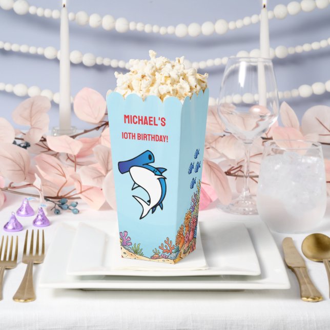 Cute Blue Hammerhead Shark Ocean Birthday  Favour Box (Wedding)