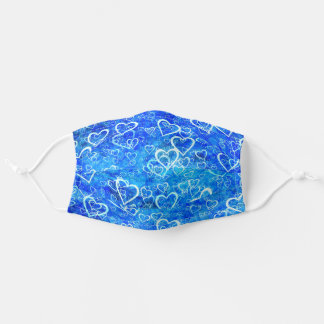 Cute Blue Heart Pattern Cloth Face Mask