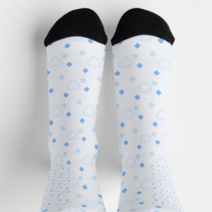Cute Blue Heart Pattern Crew Socks