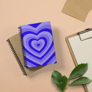 Cute Blue Heart Spiral Notebook
