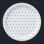 Cute Blue Hearts Pattern Party Paper Plate<br><div class="desc">This cute hearts paper plate features a blue heart & dot pattern. You can use this party plate for Valentine's Day events,  Baby Shower,  or any other events.</div>