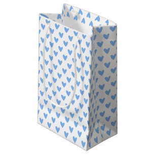 Cute Blue Hearts Pattern Small Gift Bag