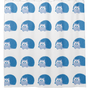 Cute Blue Hedgehog Shower Curtain