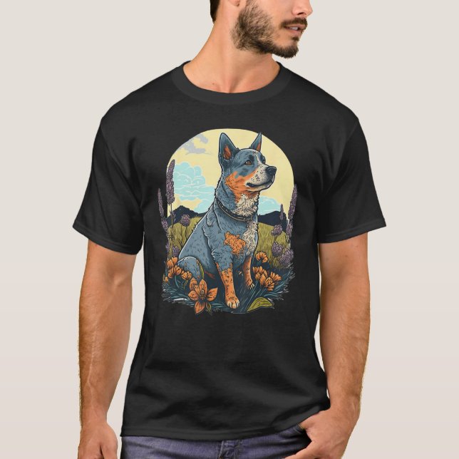 Cute Blue Heeler Dog on Australian Cattle Dog  3 T-Shirt (Front)