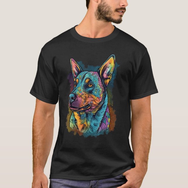 Cute Blue Heeler Dog on Australian Cattle Dog T-Shirt (Front)