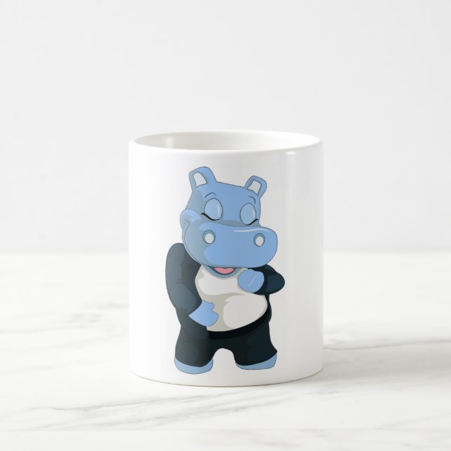 CUTE BLUE HIPPO COFFEE MUG (Center)