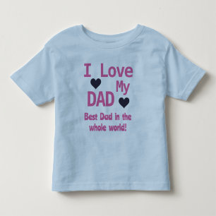 Cute Blue I Love My Dad Boy Toddler T-Shirt