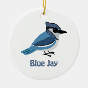 Cute Blue Jay Ceramic Tree Decoration