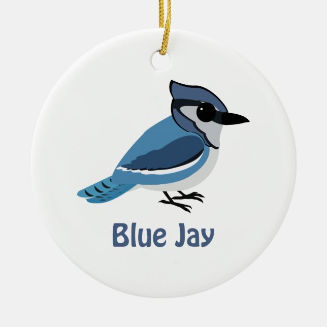 Cute Blue Jay Ceramic Tree Decoration (Front)