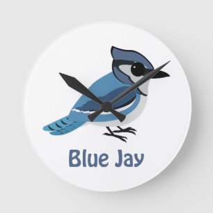 Cute Blue Jay Round Clock