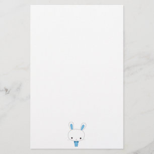 Cute Blue Kawaii Bunny Stationery