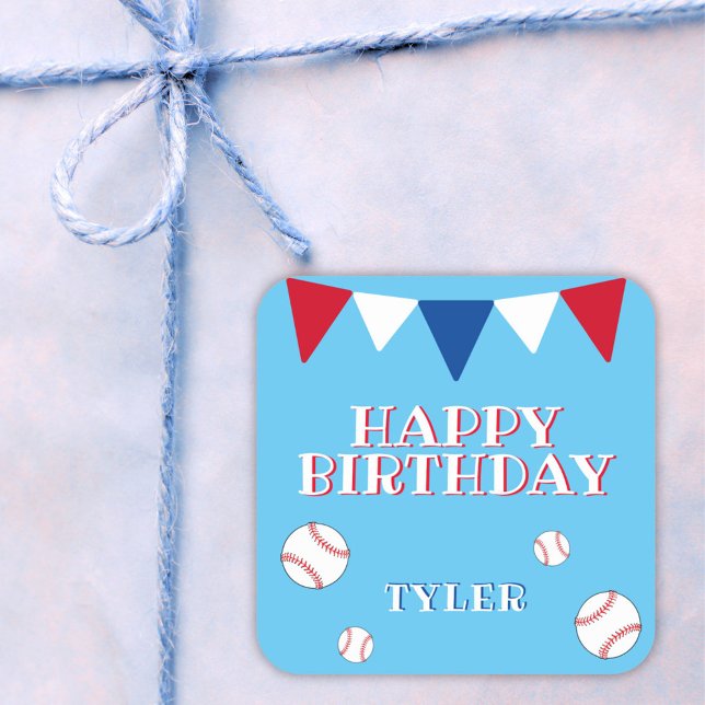 Cute Blue Kids Boy Baseball Birthday Sticker (Creator Uploaded)