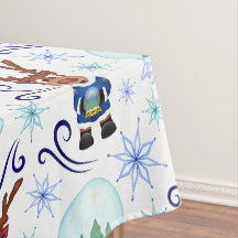 Cute Blue Kids Christmas Reindeer
