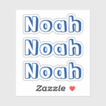 Cute Blue Kids Name Sticker