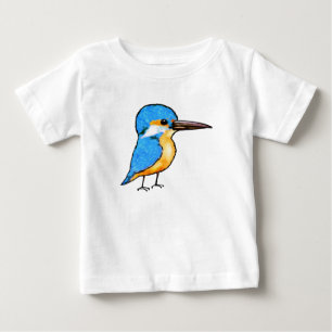 Cute Blue Kingfisher Bird Art Baby T-Shirt