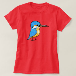 Cute Blue Kingfisher Bird Art T-Shirt