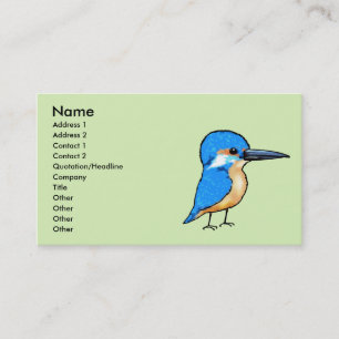cute blue kingfisher bird business card