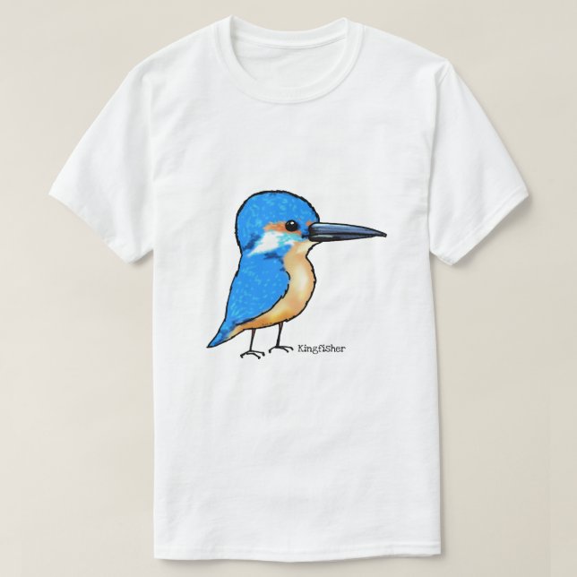 cute blue kingfisher bird T-Shirt (Design Front)