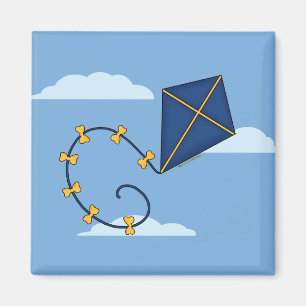 Cute Blue Kite Magnets