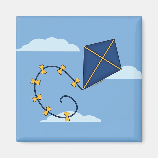 Cute Blue Kite Magnets (Front)