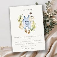Cute Blue Leafy Foliage Boy Clothes Baby Shower
