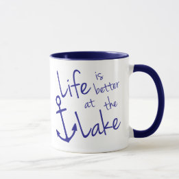 cute blue LIFE IS BETTER AT THE LAKE | Mug