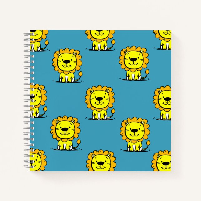 Cute Blue Lion Notebook (Front)
