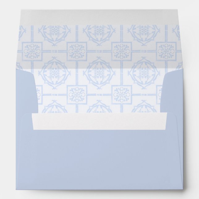 Cute Blue Little Dumpling Baby Shower Envelope | A (Back (Bottom))