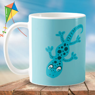 Cute Blue Lizard Gecko Mug for Kids