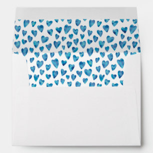 Cute blue love heart pattern envelope