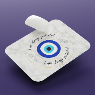 Cute Blue Marble Greek Eye Gold Typography  Mouse Mat