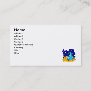 Cute Blue Martian Business Card