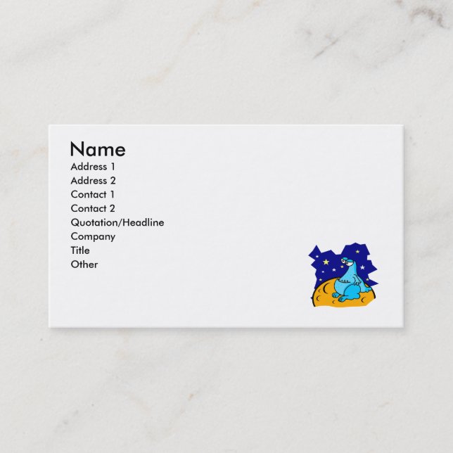 Cute Blue Martian Business Card (Front)