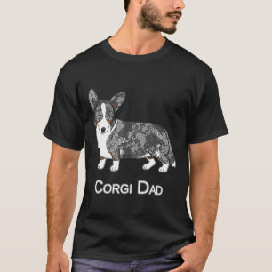 Cute Blue Merle Cardigan Welsh Corgi Dad Dog Premi T-Shirt