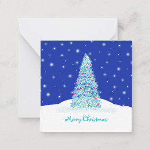 Cute Blue Mini Christmas Tree Card