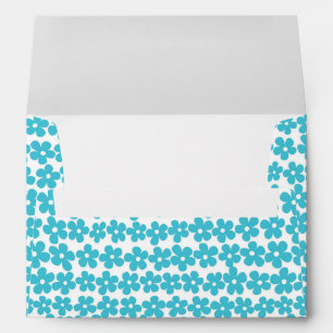 Cute Blue Minimalist Daisy Pattern Floral Envelope