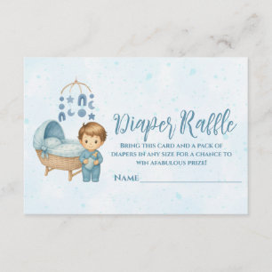 Cute Blue Mobile Crib baby cot Diaper Raffle Enclosure Card