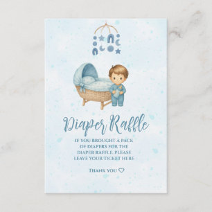 Cute Blue Mobile Crib baby cot Diaper Raffle Enclosure Card