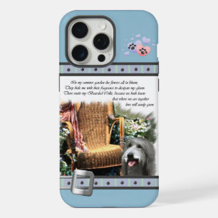 Cute Blue Modern Bearded Collie Dog Art iPhone 15 Pro Max Case