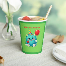 Cute Blue Monster 1st Birthday Invitation