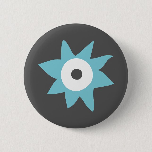 Cute Blue Monster Badge (Front)