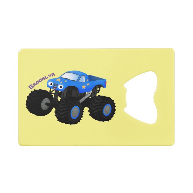 Cute blue monster truck cartoon illustration (Front (Horizontal))