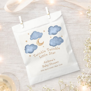 Cute Blue Moon Stars Twinkle Twinkle Baby Shower  Favour Bags