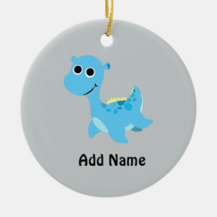Cute Blue Nessie Ceramic Tree Decoration