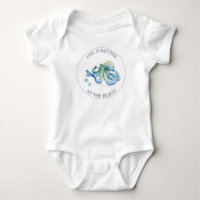 Cute Blue Octopus Baby Boy Bodysuits